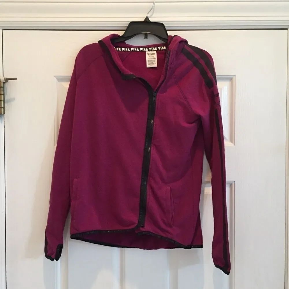PINK Zip Up Hooded Sweatshirt